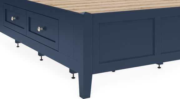 Grace Four Drawer Platform Storage Bed in Blueberry