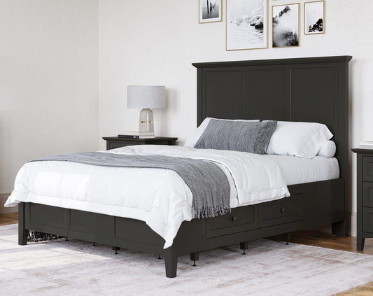 Grace Full-size Four Drawer Platform Storage Bed in Raven Black