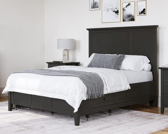 Grace Full-size Four Drawer Platform Storage Bed in Raven Black