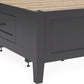 Grace Queen-size Four Drawer Platform Storage Bed in Raven Black