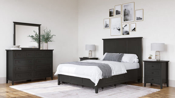 Grace California King-size Four Drawer Platform Storage Bed in Raven Black