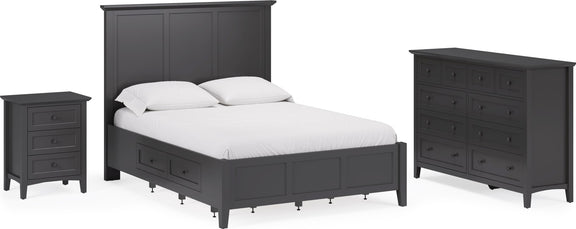 Grace California King-size Four Drawer Platform Storage Bed in Raven Black