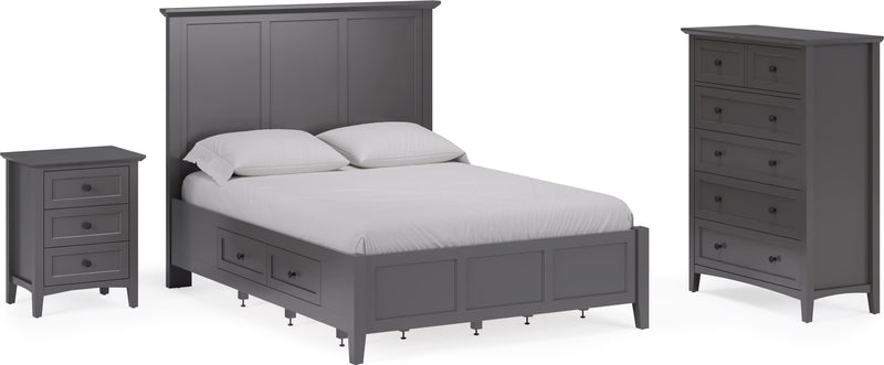 Grace King-size Four Drawer Platform Storage Bed in Raven Black
