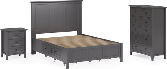 Grace Full-size Four Drawer Platform Storage Bed in Raven Black