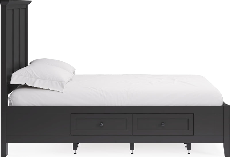 Grace Full-size Four Drawer Platform Storage Bed in Raven Black