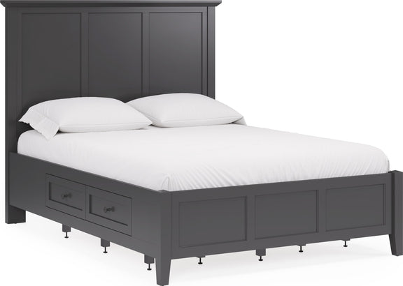 Grace King-size Four Drawer Platform Storage Bed in Raven Black