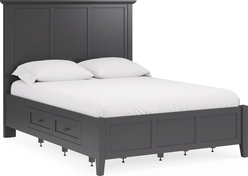 Grace Queen-size Four Drawer Platform Storage Bed in Raven Black