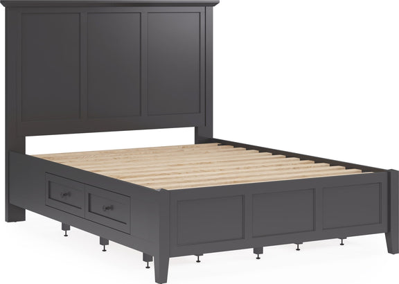 Grace California King-size Four Drawer Platform Storage Bed in Raven Black
