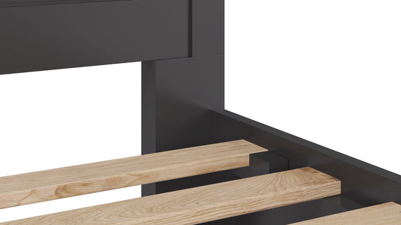 Grace King-size Four Drawer Platform Storage Bed in Raven Black