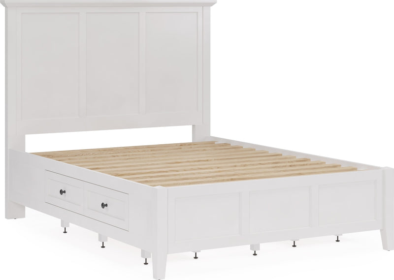 Grace Four Drawer California King-size Platform Storage Bed in Snowfall White