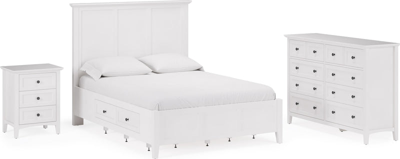 Grace Four Drawer Full-size Platform Storage Bed in Snowfall White