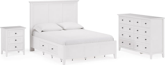 Grace Four Drawer King-size Platform Storage Bed in Snowfall White