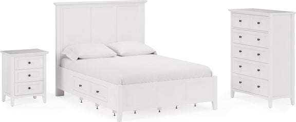 Grace Four Drawer California King-size Platform Storage Bed in Snowfall White