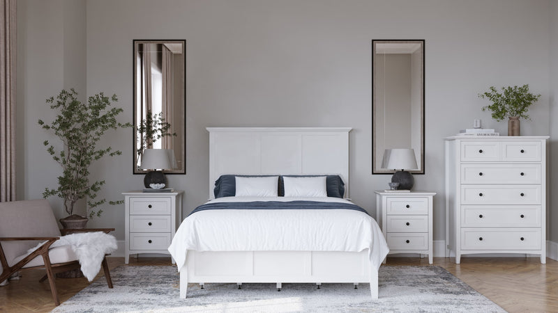 Grace Four Drawer King-size Platform Storage Bed in Snowfall White