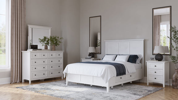 Grace Four Drawer Full-size Platform Storage Bed in Snowfall White