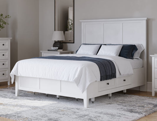 Grace Four Drawer Queen-size Platform Storage Bed in Snowfall White