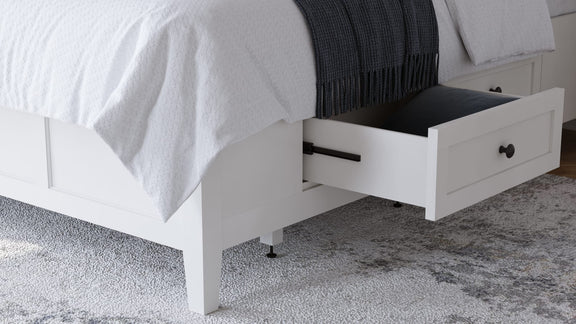 Grace Four Drawer Queen-size Platform Storage Bed in Snowfall White