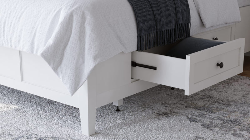 Grace Four Drawer Queen-size Platform Storage Bed in Snowfall White