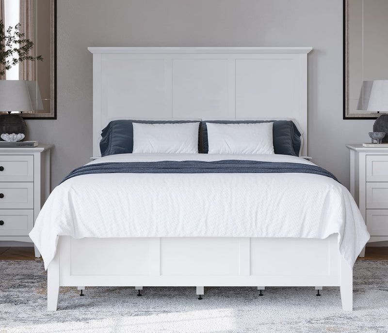 Grace Four Drawer Queen-size Platform Storage Bed in Snowfall White
