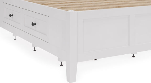 Grace Four Drawer Queen-size Platform Storage Bed in Snowfall White