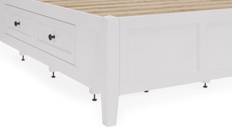 Grace Four Drawer Queen-size Platform Storage Bed in Snowfall White