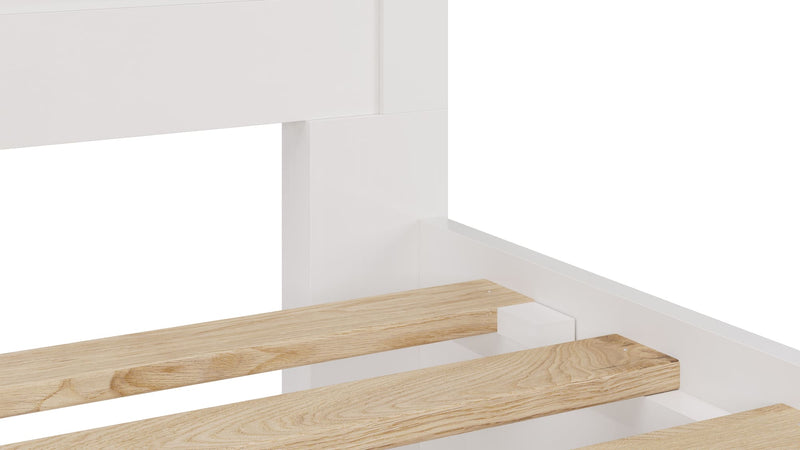 Grace Four Drawer King-size Platform Storage Bed in Snowfall White