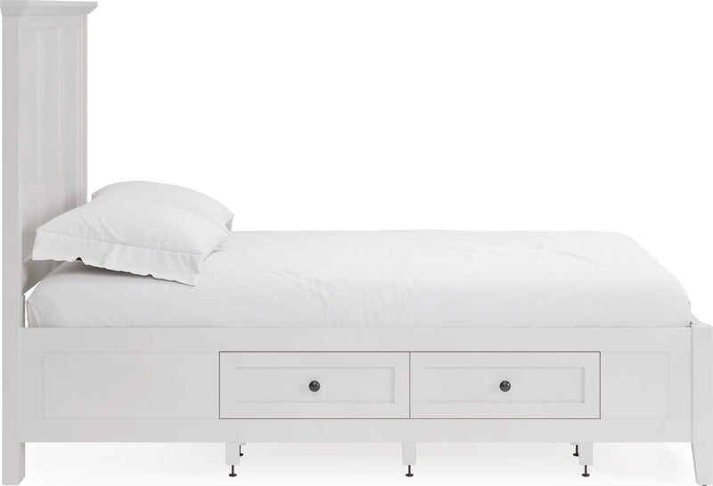 Grace Four Drawer Queen-size Platform Storage Bed in Snowfall White