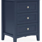 Grace Three Drawer Nightstand in Blueberry