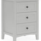 Grace Three Drawer Nightstand in Elephant Grey