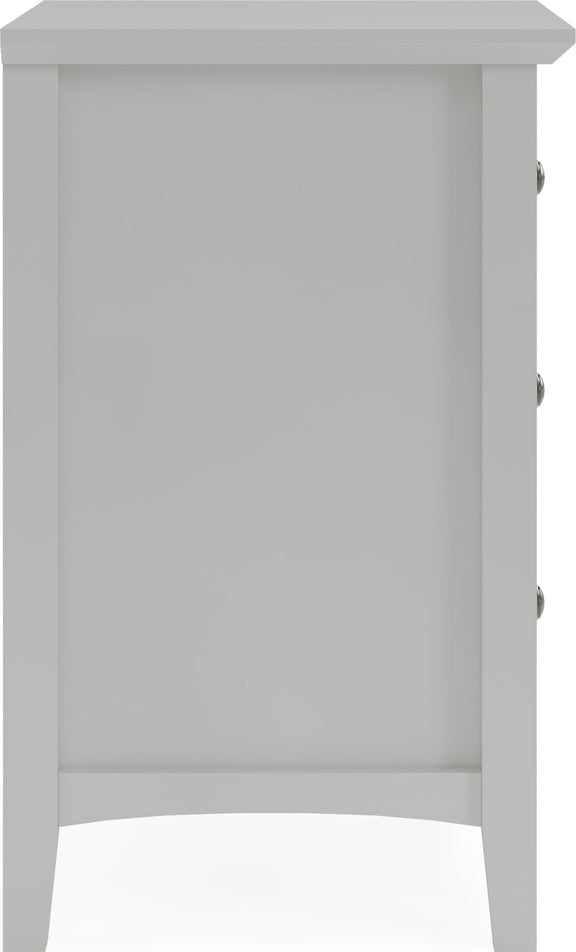 Grace Three Drawer Nightstand in Elephant Grey