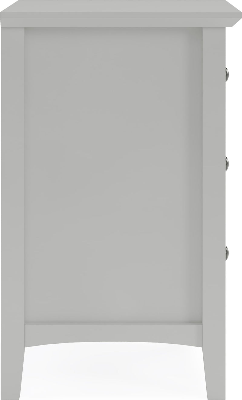 Grace Three Drawer Nightstand in Elephant Grey