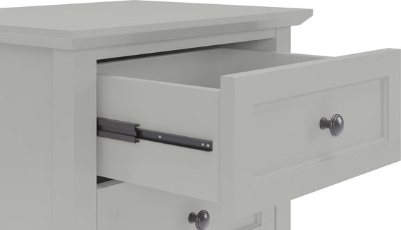Grace Three Drawer Nightstand in Elephant Grey
