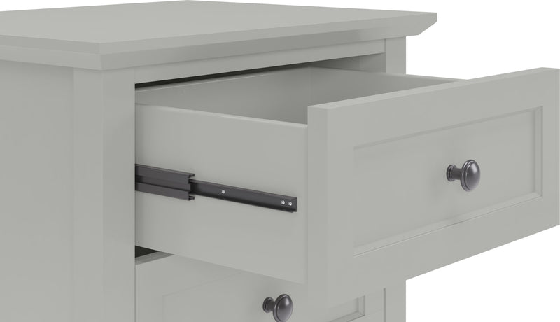 Grace Three Drawer Nightstand in Elephant Grey
