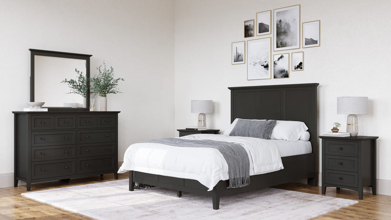 Grace Three Drawer Nightstand in Raven Black