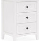 Grace Three Drawer Nightstand in Snowfall White