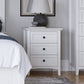 Grace Three Drawer Nightstand in Snowfall White