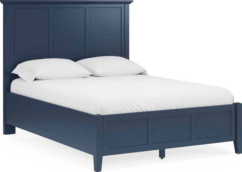 Grace King-size Three Panel Bed in Blueberry