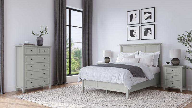 Grace California King-size Three Panel Bed in Elephant Grey