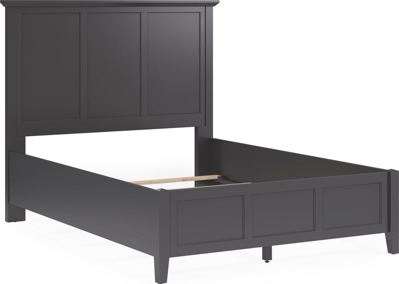 Grace Queen-size Three Panel Bed in Raven Black