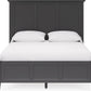 Grace California King-size Three Panel Bed in Raven Black