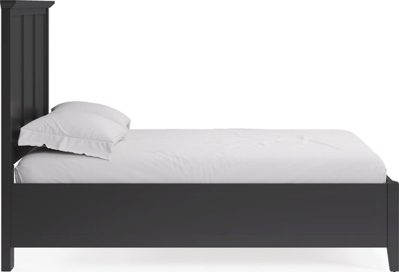 Grace King-size Three Panel Bed in Raven Black
