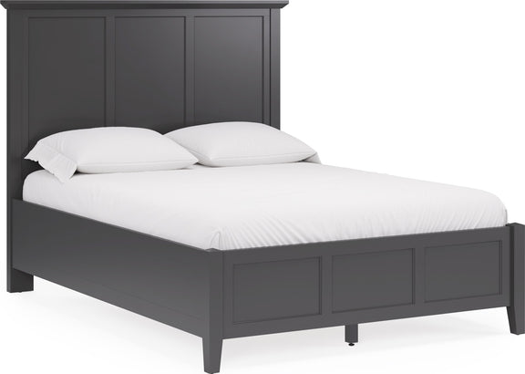 Grace Queen-size Three Panel Bed in Raven Black