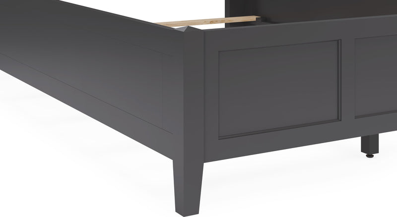 Grace Full-size Three Panel Bed in Raven Black