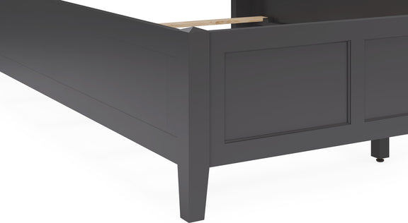 Grace California King-size Three Panel Bed in Raven Black