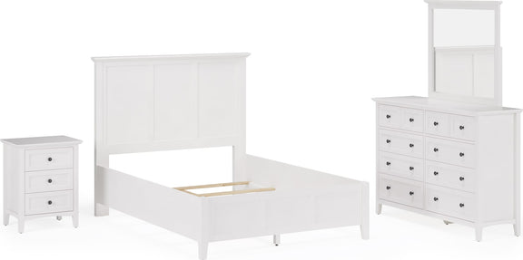 Grace Full-size Three Panel Bed in Snowfall White