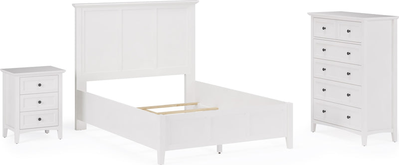 Grace Full-size Three Panel Bed in Snowfall White