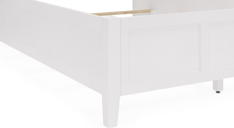 Grace Queen-size Three Panel Bed in Snowfall White