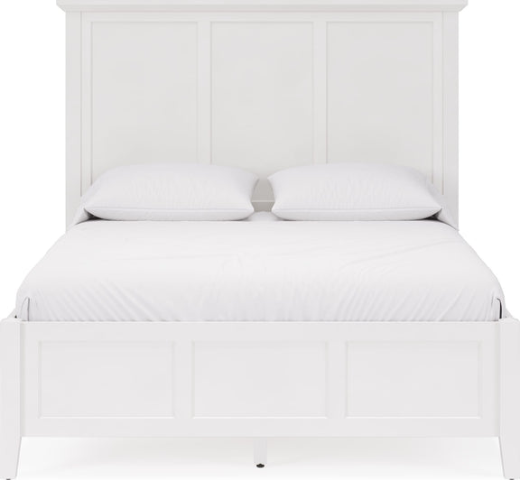 Grace Full-size Three Panel Bed in Snowfall White