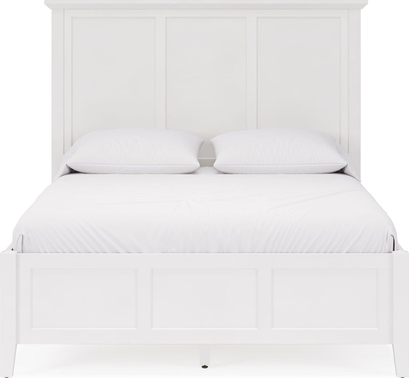 Grace Queen-size Three Panel Bed in Snowfall White