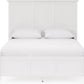 Grace King-size Three Panel Bed in Snowfall White